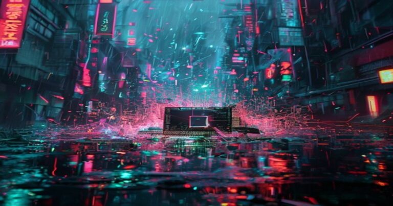 Google TurboQuant AI memory compression chip — cyberpunk visualization
