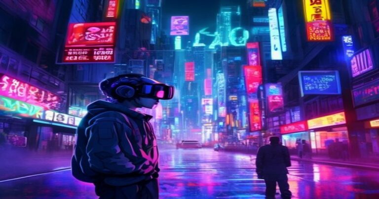 Stanford AI Index 2026 - futuristic anime style cyberpunk visualization