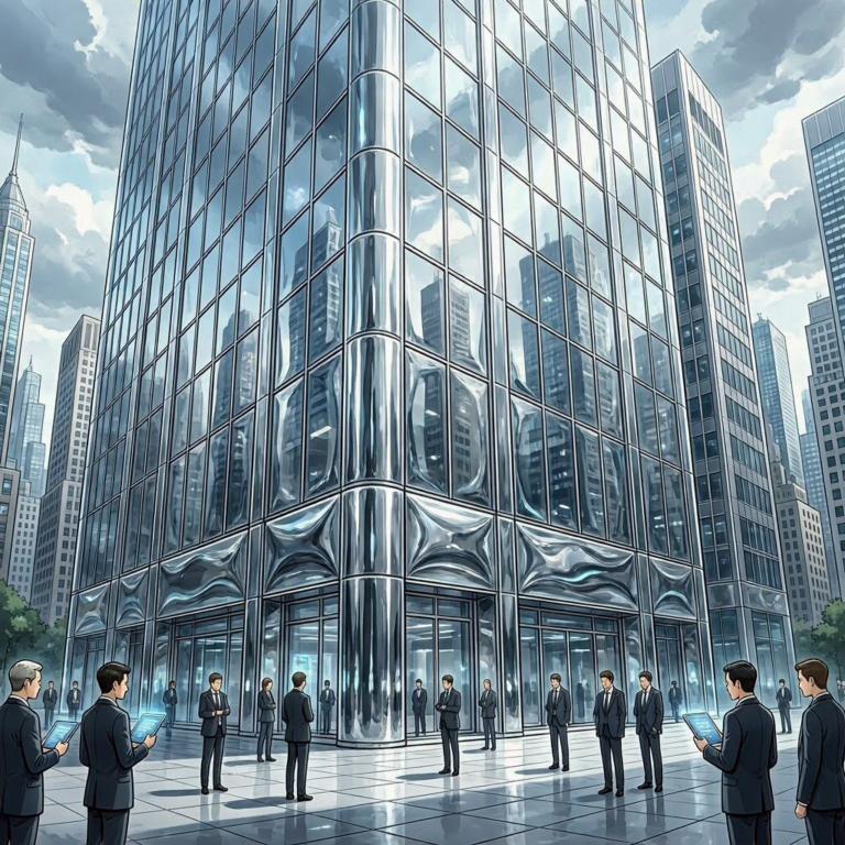 Anthropic IPO filing — chrome and mercury market scene