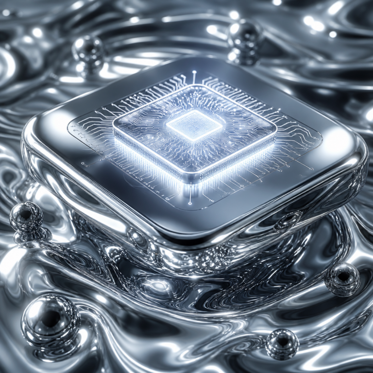 DeepSeek AI funding round: anime-style liquid mercury chip illustration