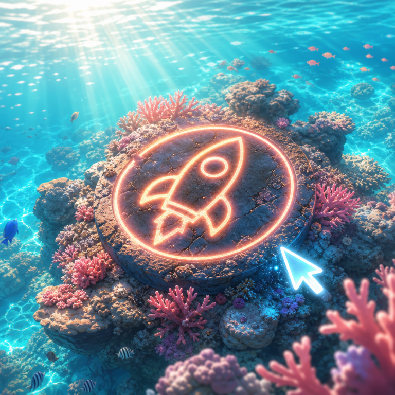 SpaceX Cursor acquisition concept on a sunlit coral reef