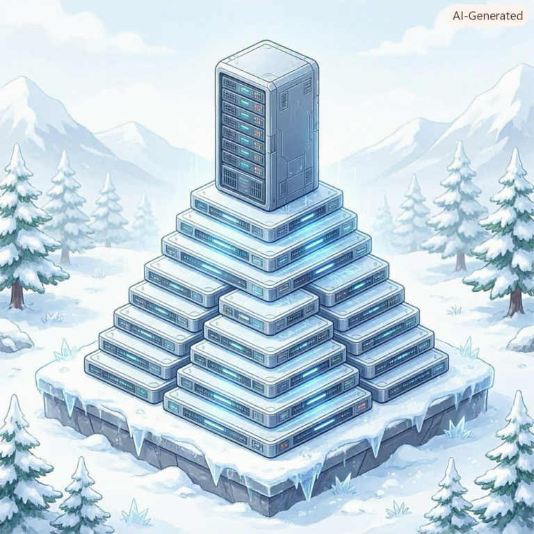 AMD MI400 accelerators and Helios AI rack in a snowy scene