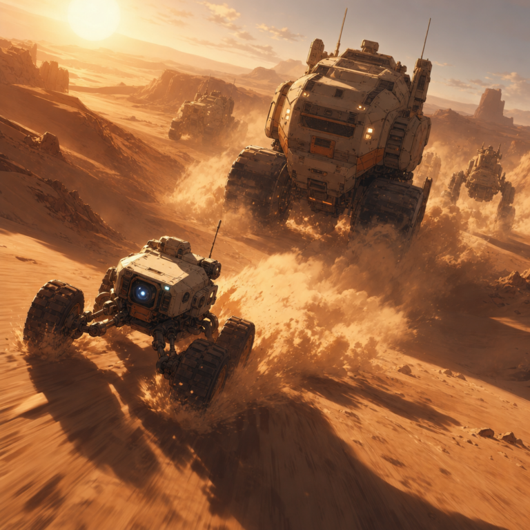 Grok 4.5 undercuts rivals: nimble rover racing ahead of bigger machines across desert dunes