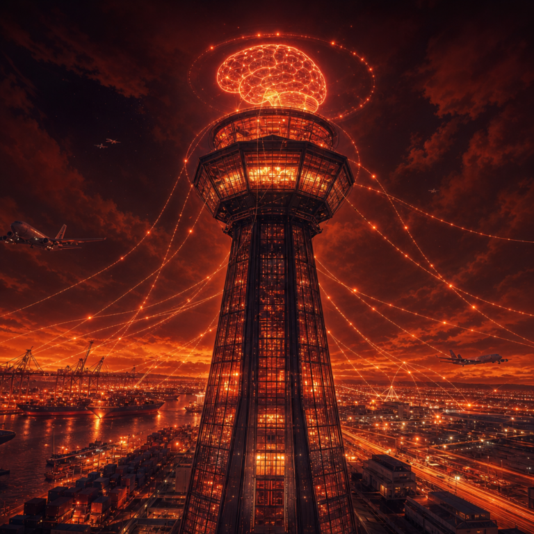 Singapore AI transport hub, a control tower linking ports, airports and roads into one network