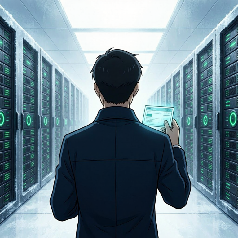 Singapore Digital Infrastructure Bill: inspector reviews a frost-covered data centre with efficiency gauges