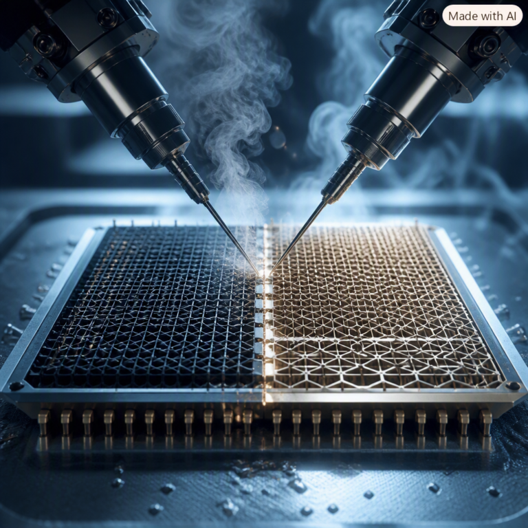 MediaTek AI chips: accelerator die bonded to two different packaging substrates by robotic arms