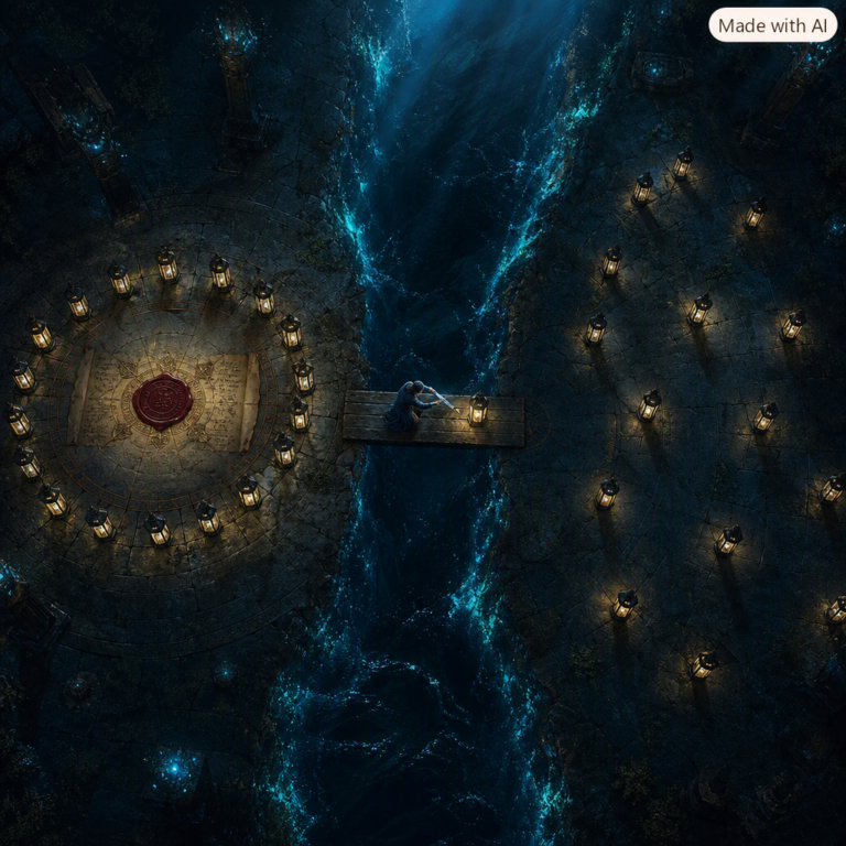 Pax Silica ultimatum shown as lanterns ringed around a sealed charter across a dark channel