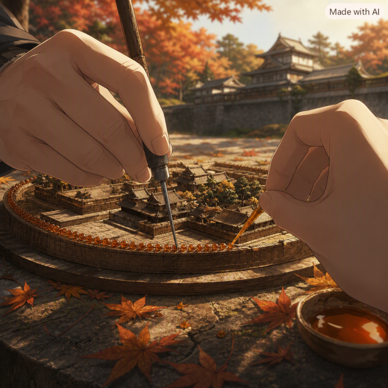 CrowdStrike SafeMind: hands sealing a puncture in a carved model estate with amber resin
