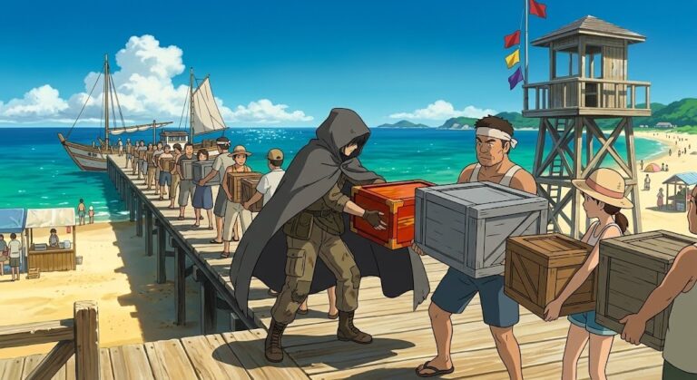GPT-6 Astra supply-chain attacks: a courier slipping a wrong crate into a chain of cargo on a sunny pier