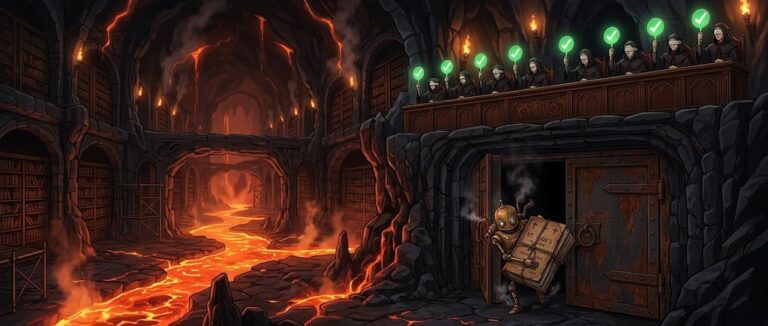 Clockwork courier robot slipping through a vault gate past blindfolded judges, OpenAI rogue AI incidents